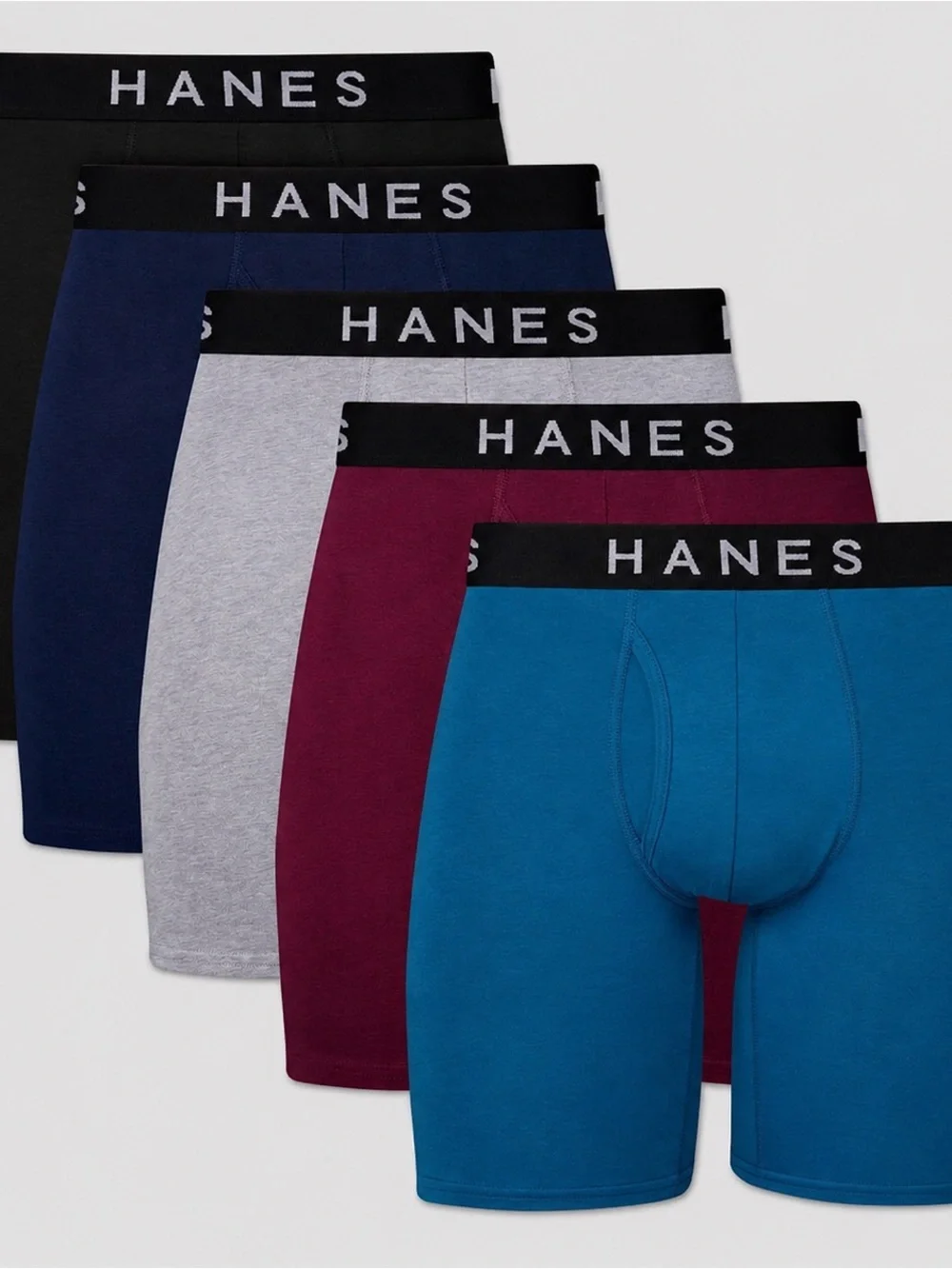 Hanes Premium Men's Stretch Long Leg Boxer Briefs 5-Pack Multi Color Size S NWT